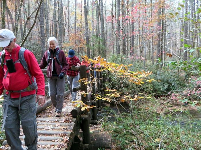 Crossing the East Fork Chattooga Bridge.