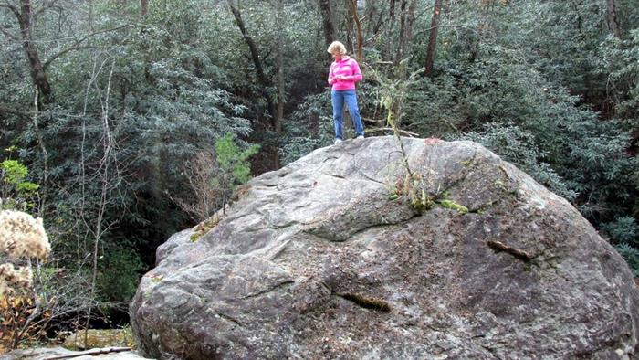 With sure footing, you can climb up onto the boulder! Beth McDonald