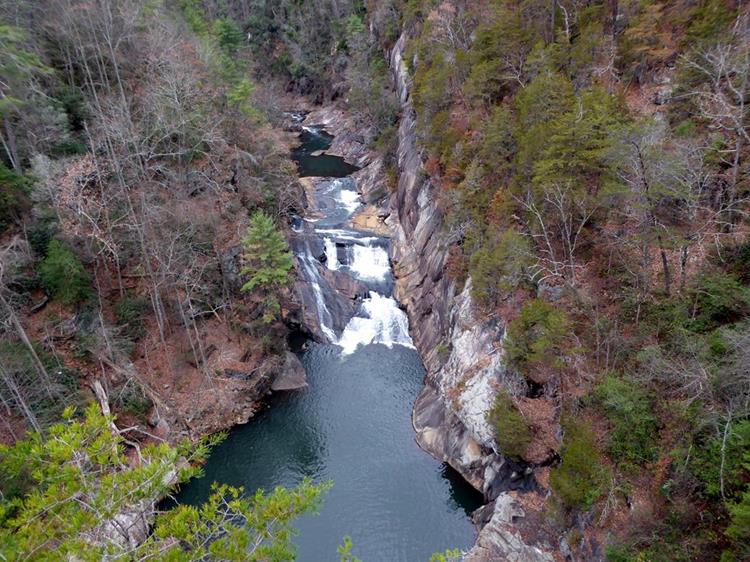 A great view of L'Eau D'Or Falls and Hawthorne Pool.