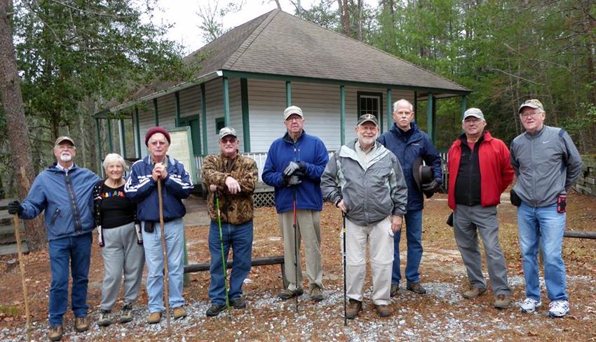 The OFHC gang for today's hike. (l-r) John Anderson, Jeanne O'Connor, Joe Collins, Ray Clark, Tim Hale, Bob Magee, Mike Bell, Bill Hunt and Tony Presley.