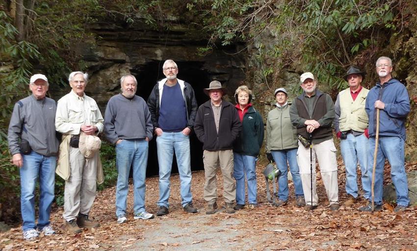 The OFHC gang for today's hike. (l-r) Tony Presley, Dick Metzgar, Bill Peay, Dave Norton, Vic Robson, Beth McDonald, Mary Lu Norton, Bob Magee, Joe Collins and John Anderson.