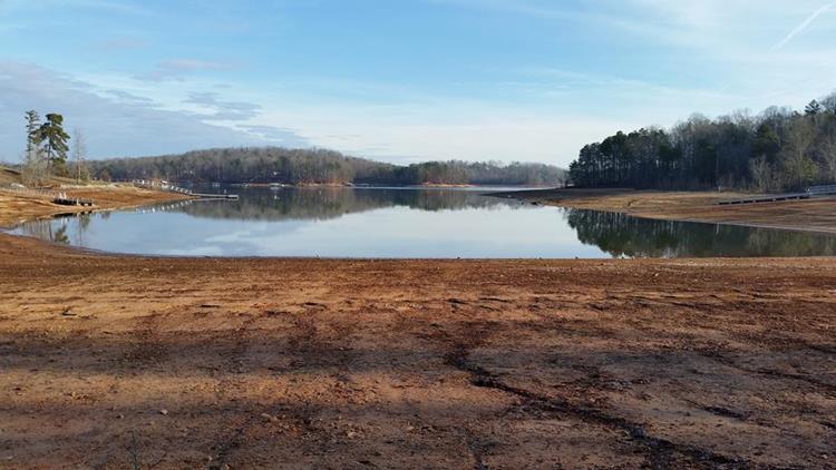 Lake Hartwell is extremely low due to a long summer drought. -11 feet