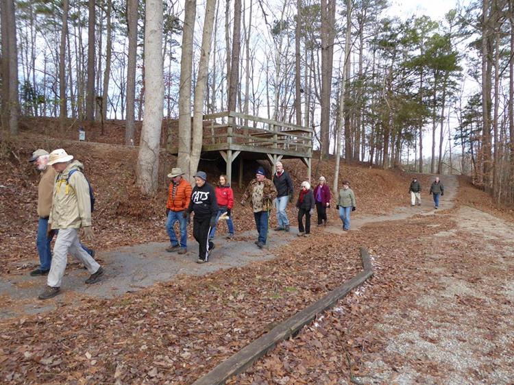 We walk a loop through a campsite / recreation area.