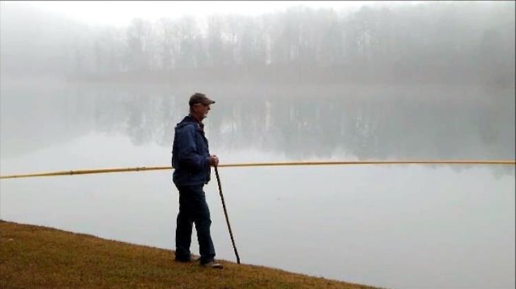 We pause at the swimming area and enjoy the mystical foggy view.