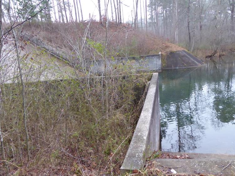 We pass by the dam spillway of Lake Russell.