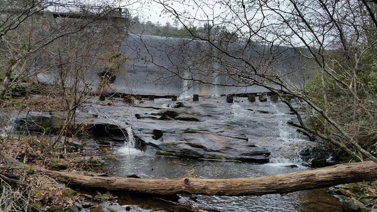 We arrive at the Nancytown Lake Dam to finish the loop.