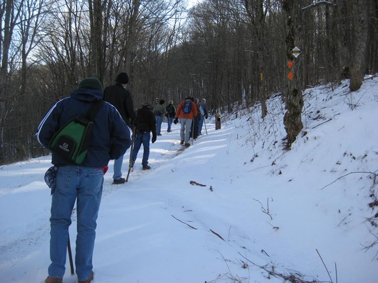 We were surprised to find a good blanket of snow as we start the Bartram Trail!