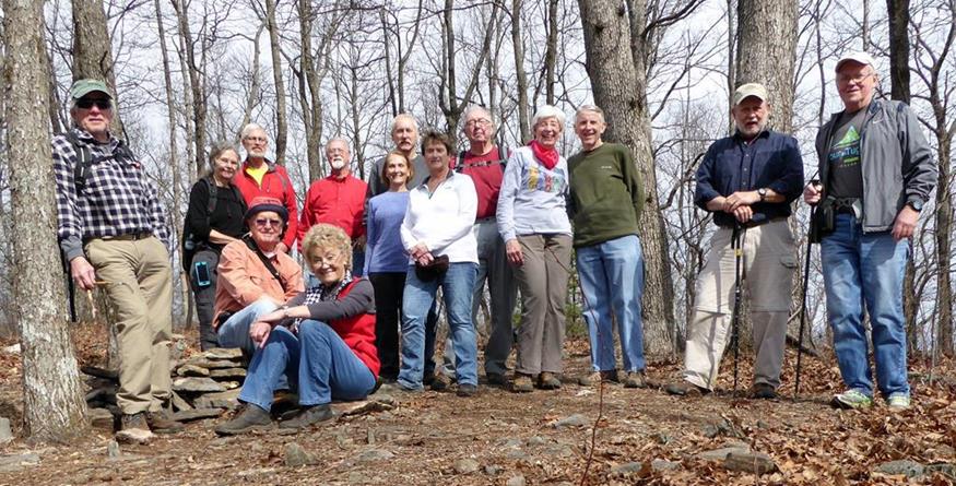 The OFHC gang for today's hike. (l-r) Vic Robson, Carole Wintle, Dave Norton, Joe Collins, Beth McDonald, John Anderson, Terre Pratt, Don Pratt, Mary Lu Norton, Tim Hale, June Bellamy, John Bellamy, Bob Magee and Tony Presley. (Not pictured) Stephen Gales and Gary King.