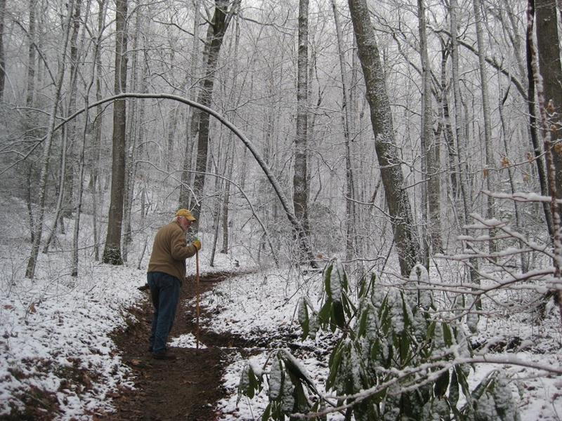The snow continues to increase as we gain elevation!