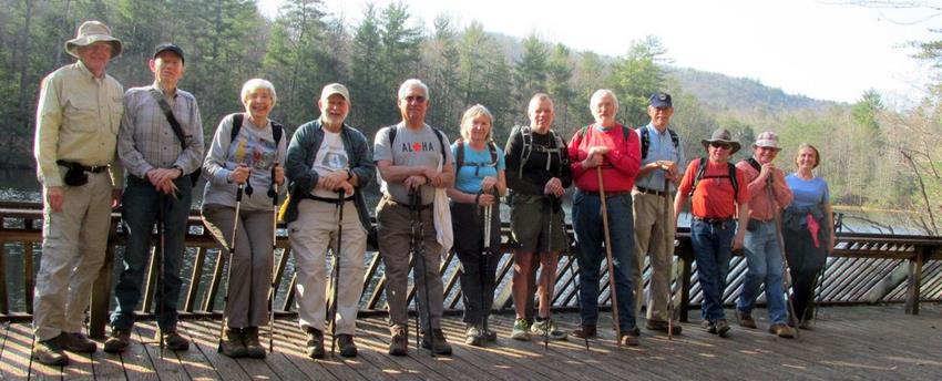 The OFHC gang for today's hike. (l-r) Dick Metzgar, Phil Brownrigg, June Bellamy, Bob Magee, Bill Hunt, Angela Evans, Stephen Gales, Whitney Hutchinson, Mike Bell, Vic Robson, Joe Collins and Terre Pratt.