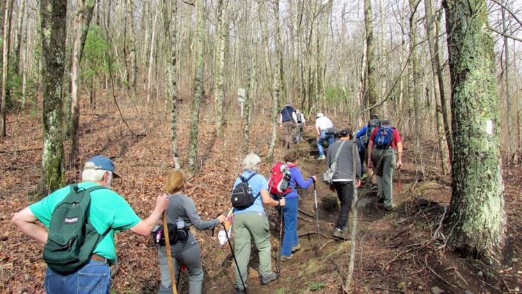 Headed up the steep climb of Wildcat Mountain.