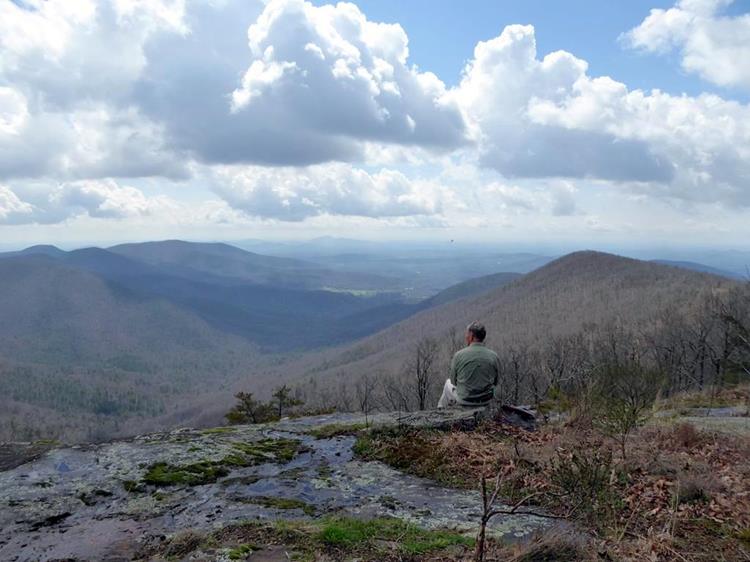 Our stunningly beautiful lunch spot today on the backside of Cowrock Mountain.