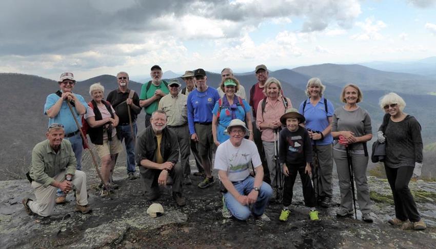 The OFHC gang for today's hike. (l-r) Bob Browe, Joe Collins, Jeanne O'Connor, John Anderson, Whitney Hutchinson, Bob Magee, Vic Robson, Mike Bell, Stephen Gales, Dick Metzgar, Renee Corbett, Tony Presley, Tim Hale, Angela Evans, Huck Hale, Linda Schultz, Terre Pratt and Pam Euliss.