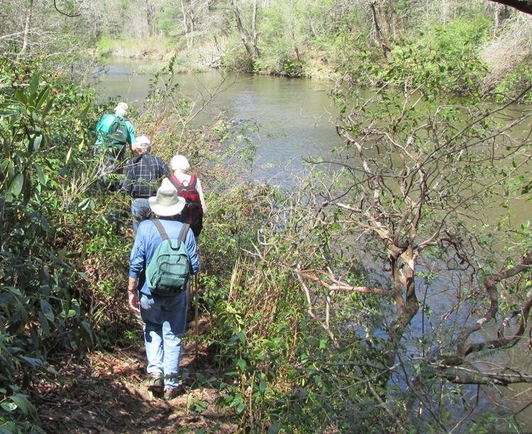 The trail comes very close to the river here.