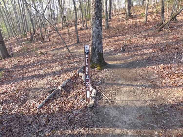 Trail marker at the start.