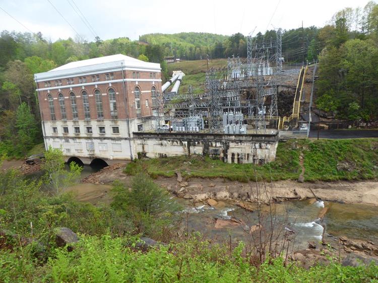 The Terrora Hydroelectric Plant at the upper end of the lake. A Georgia Power Co. 16,000 KW plant built in the early 1900's still in operation today.