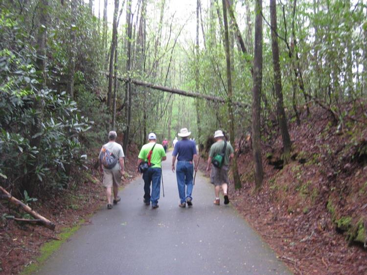 On the asphalt Shortline Trail which follows the old Tallulah Falls Railroad corridor.