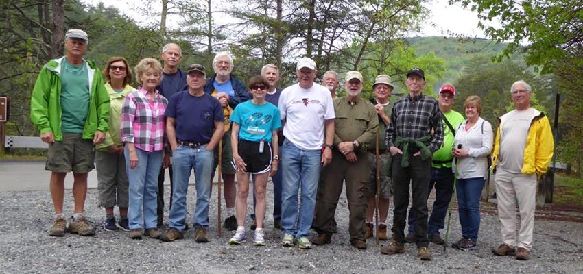 The OFHC gang for today's hike (l-r)Jim Driggers, Greta Driggers, Beth McDonald, Mike Bell, Vic Robson, Whitney Hutchiinson, Donna Presley, John Bellamy, Tony Presley, Bob Magee, John Anderson, Joe Collins, Phil Brownrigg,Ray Clark, Ann Clark and Bill Hunt.
