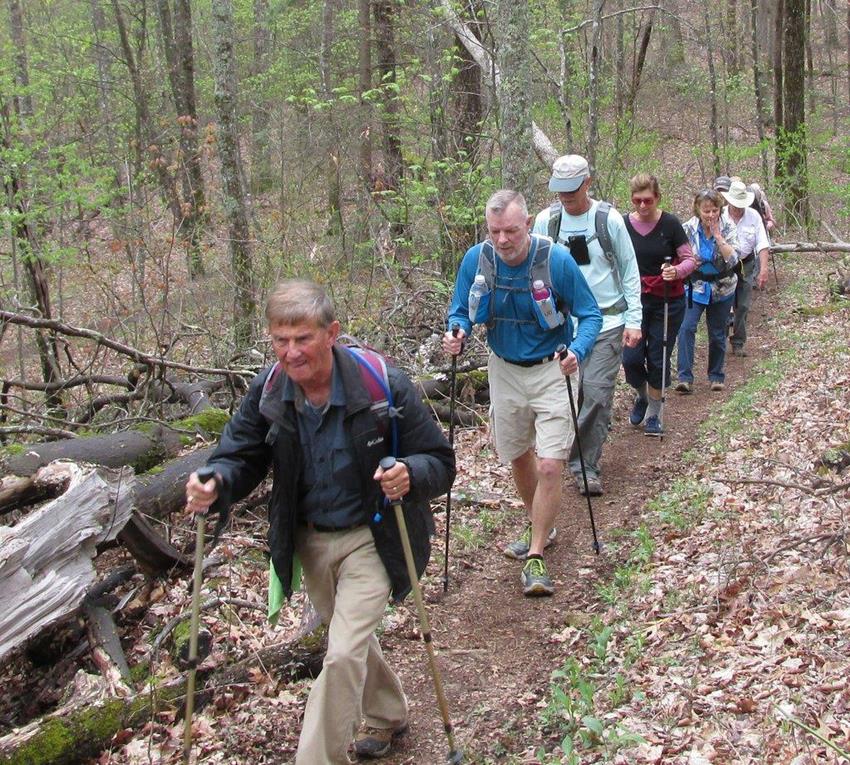 Starting the long climb up the Appalachian Trail to Siler Bald.