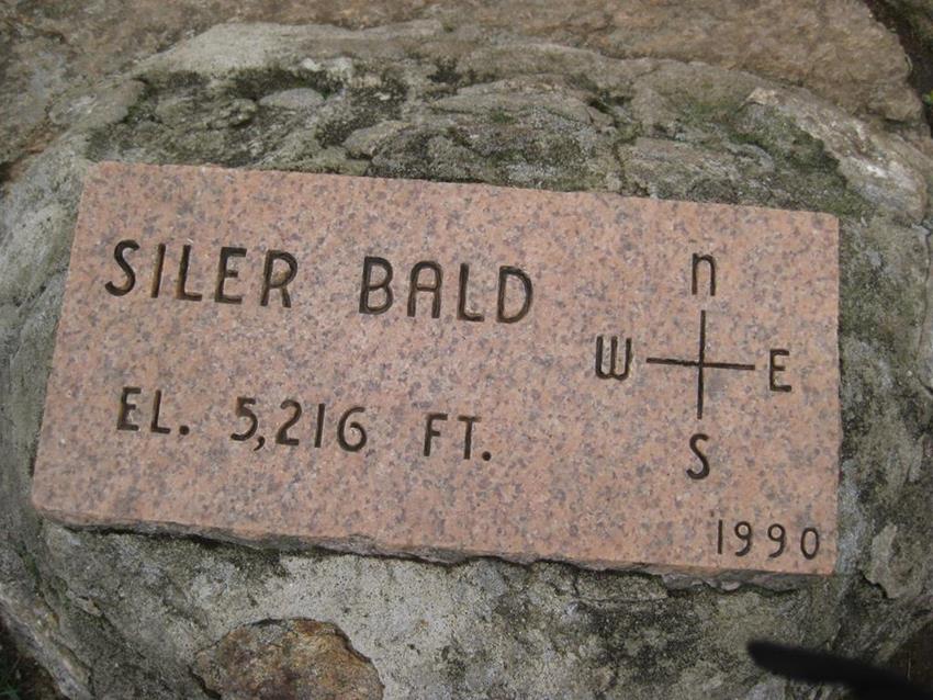 Marker at the summit.