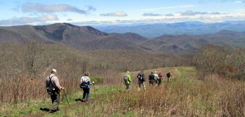 Headed down the slope of Siler Bald