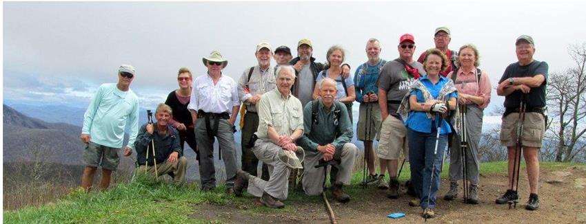 The OFHC gang for today's hike (l-r)Jim Driggers, Bob Browe, Greta Driggers, Vic Robson, Bob Magee, Phil Brownrigg, Dick Metzgar, Jack Wintle, Carole Wintle, Mike Bell, Stephen Gales, Ray Clark, Renee Corbett, Tim Hale, Angela Evans and Dave Standard.