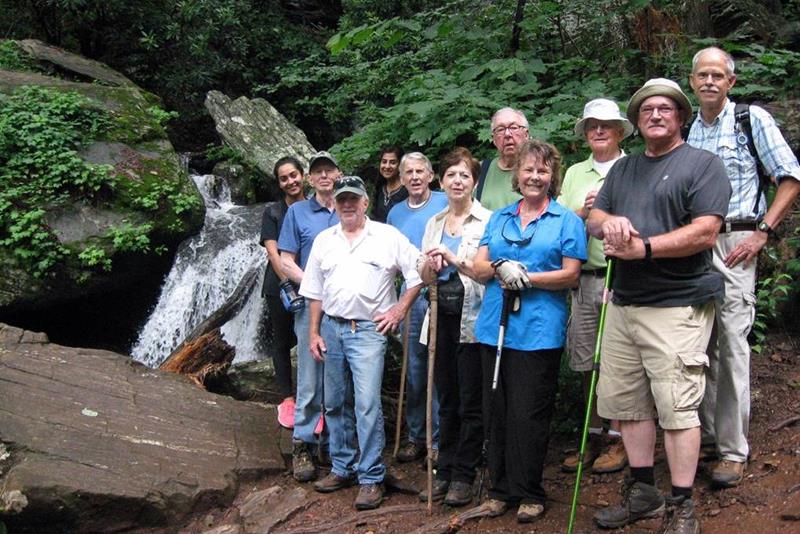 The OFHC gang for today's hike (l-r) Radhika Nadig, Phil Brownrigg, Vic Robson, Trushna Nadig, John Bellamy, Jenny Bell, Tim Hale, Renee Corbett, Joe Collins, Ray Clark and Mike Bell.