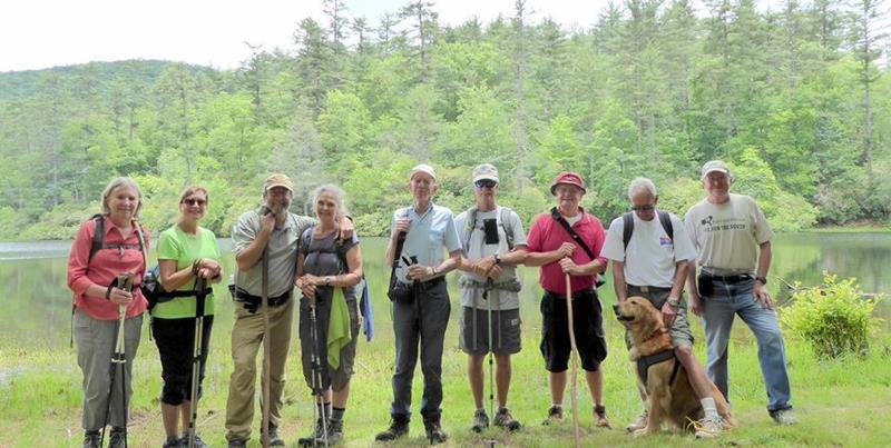 The OFHC gang for today's hike (l-r) Angela Evans, Greta Driggers, Jack Wintle, Carole Wintle, Phil Brownrigg, Jim Driggers, Joe Collins, Mike Jones and "Barney" and Tony Presley.