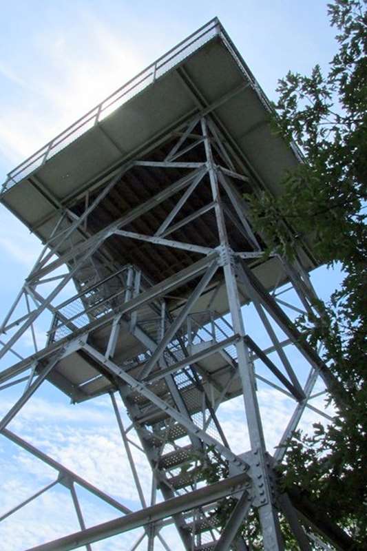 The old fire tower on the summit of Albert Mountain.