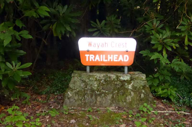 Sign at the start.