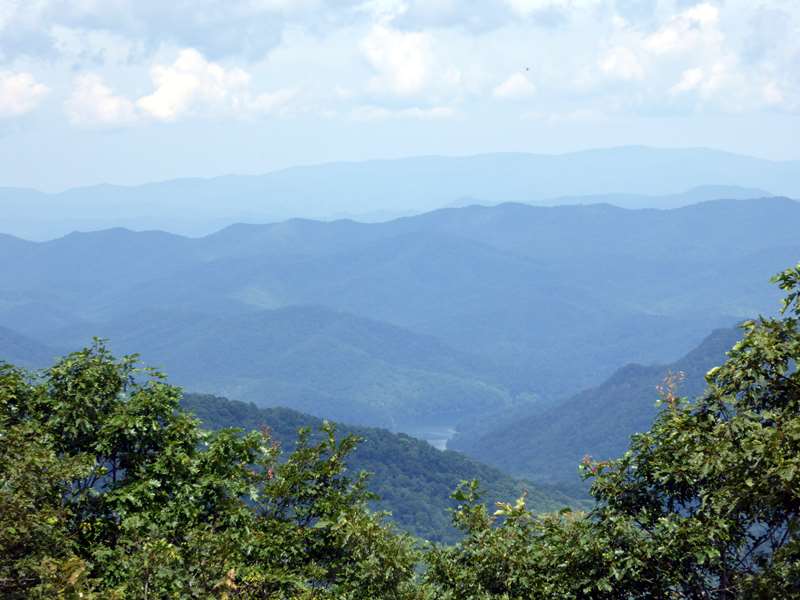 Awesome view with Nantahala Lake in the valley.