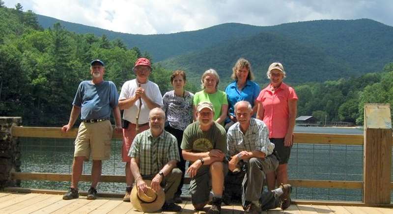 The OFHC gang for today's hike (l-r ) John Anderson, Joe Collins, Gary King, Jenny Bell, Bob Magee, Angela Evans, Mike Bell, Renee Corbett and Linda Schultz.
