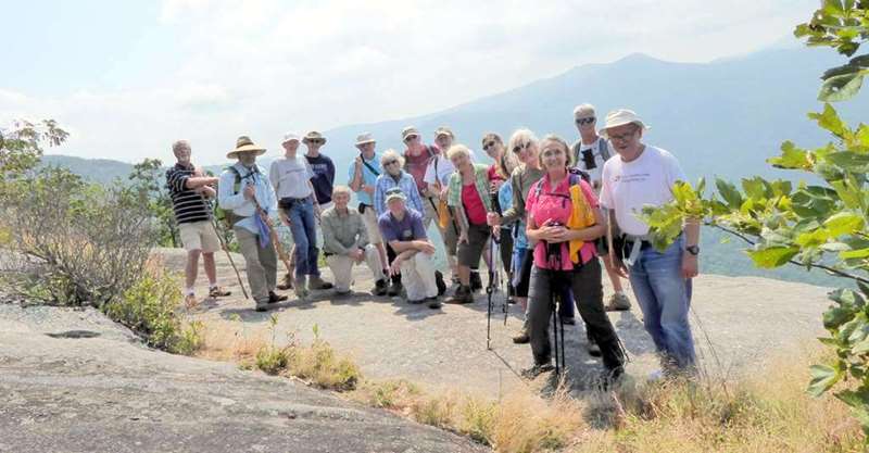 The OFHC gang for today's hike (l-r ) John Anderson, Gary King, Phil Brownrigg, Joe Deanes, Bob Browe, Joe Collins, Pam Euliss, Vic Robson, Tim Hale, Bob Magee, Jeanne O'Connor, Greta Driggers, Renee Corbett, Jenna Hensley, Terre Pratt, Jim Driggers and Tony Presley.