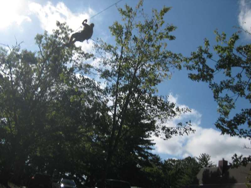 At Unicoi Lodge, we see some folks ziplining.