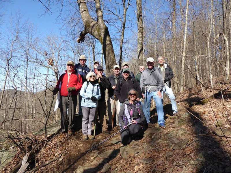 The OFHC gang for today's hike (l-r) Bill Hunt, Joe Collins, Pam Euliss, John Anderson, Ray Clark, Bob Magee, Vic Robson, Tim Hale, Terre Pratt, Stephen Gales, Tony Presley and Dave Norton.