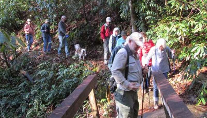 Early into the hike we arrive at Becky Branch Falls.