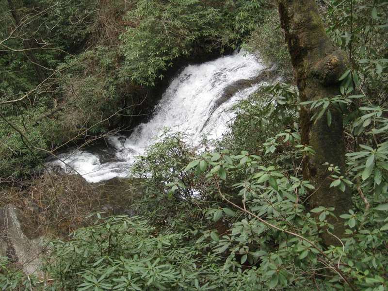The upper section of Lick Log falls.