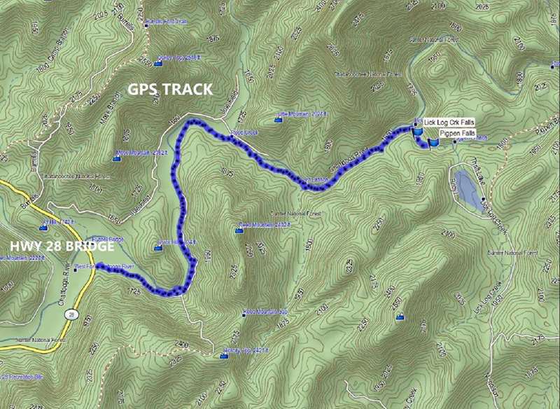 Our path today out and back.