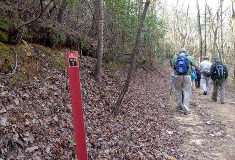 Mile markers are very useful along the trail.