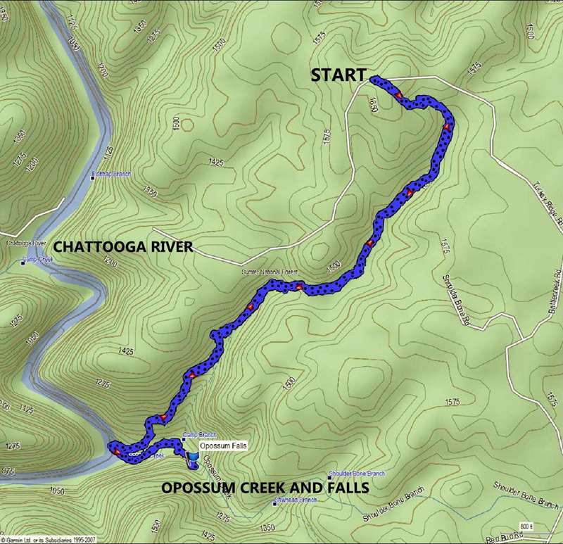 Our GPS path today out and back.