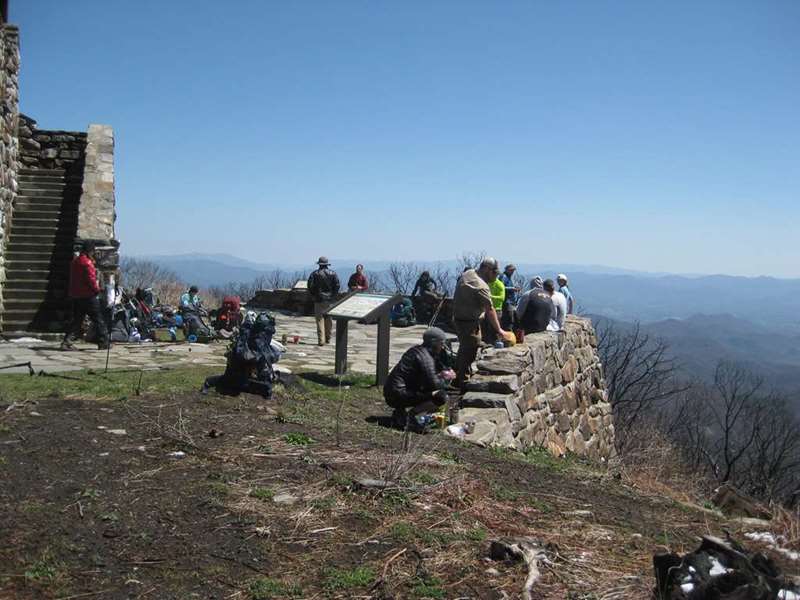 Lots of hikers enjoying the views at Wayah.