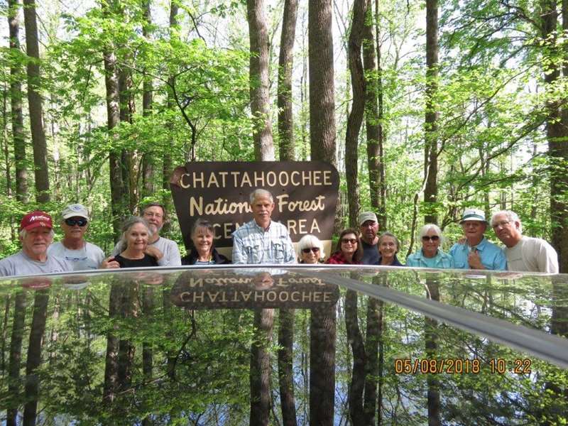The OFHC gang for today's hike. (l-r) Vic Robson, Jim Driggers, Carole Wintle, Jack Wintle, Renee Corbett, Mike Bell, Greta Driggers, Pam Euliss, Tim Hale, Terre Pratt, Jenna Hensley, Joe Collins and Bill Hunt.