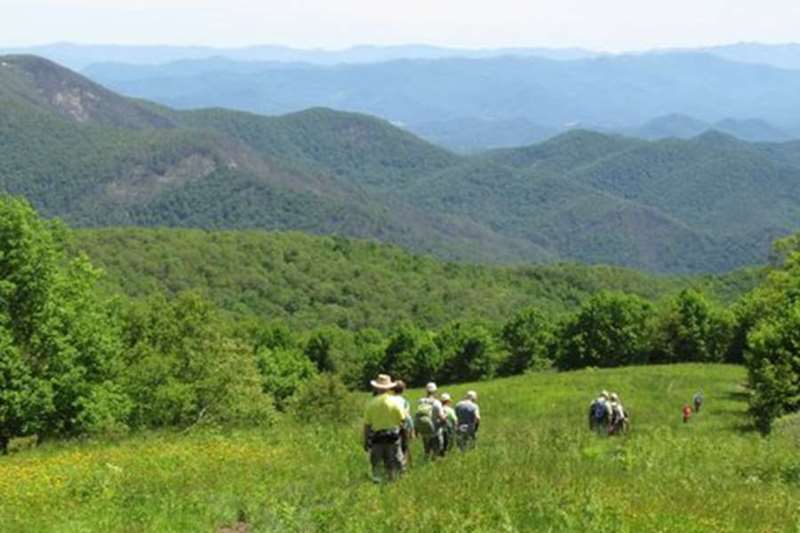 Headed back down the grassy slope!