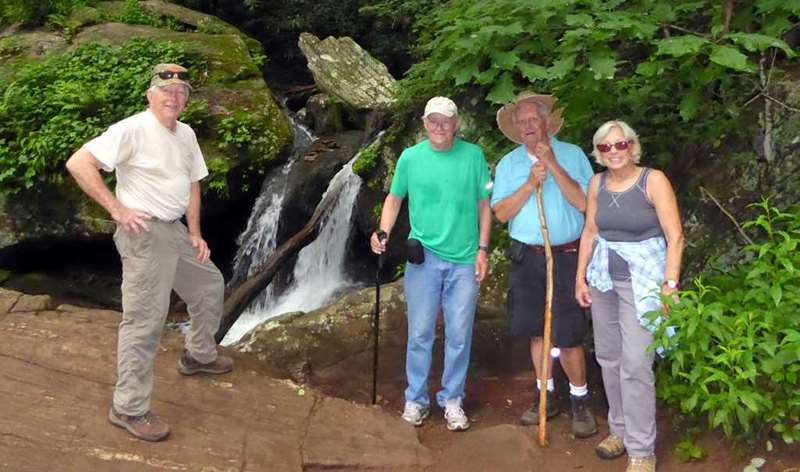 The OFHC gang for today's hike. (l-r) Vic Robson, Tony Presley, Joe Collins and Pam Euliss.