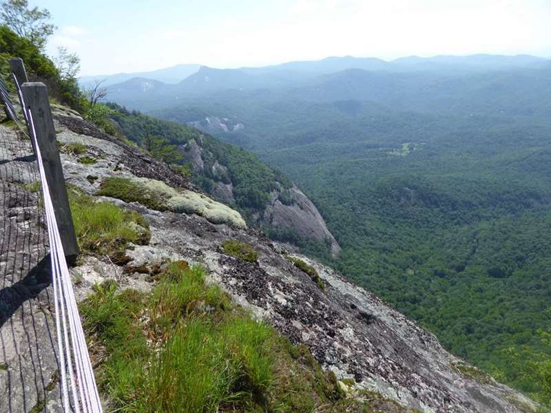 We walk over the breathtaking rock cliffs where Peregrine Falcons Nest each year.