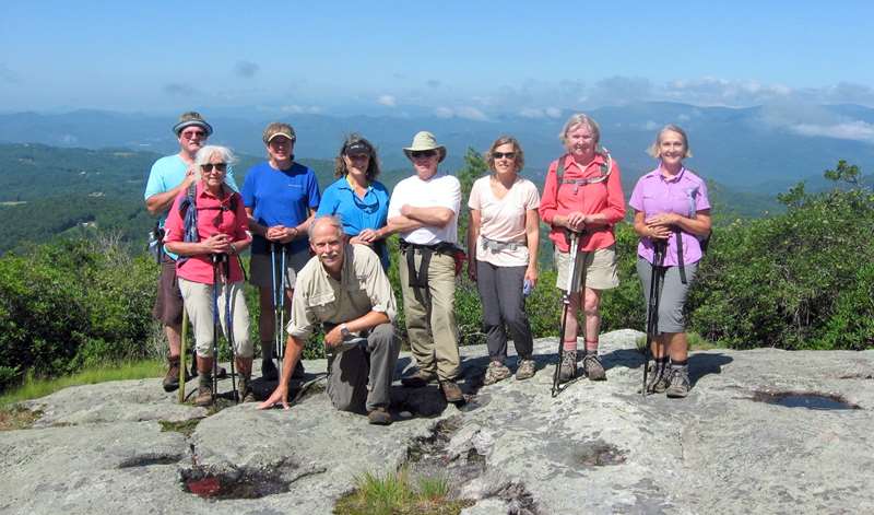 The OFHC gang for today's hike. (l-r)Ray Clark, Jenna Hensley, Kim Johnson, Mike Bell, Renee Corbett, Vic Robson, Donna Young, Angela Evans and Terre Pratt .