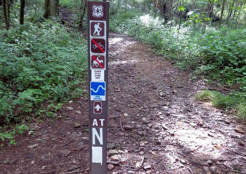 Trail marker at the gap
