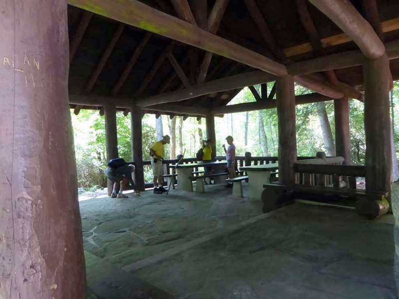 We return back to one of the lake picnic shelters for lunch.