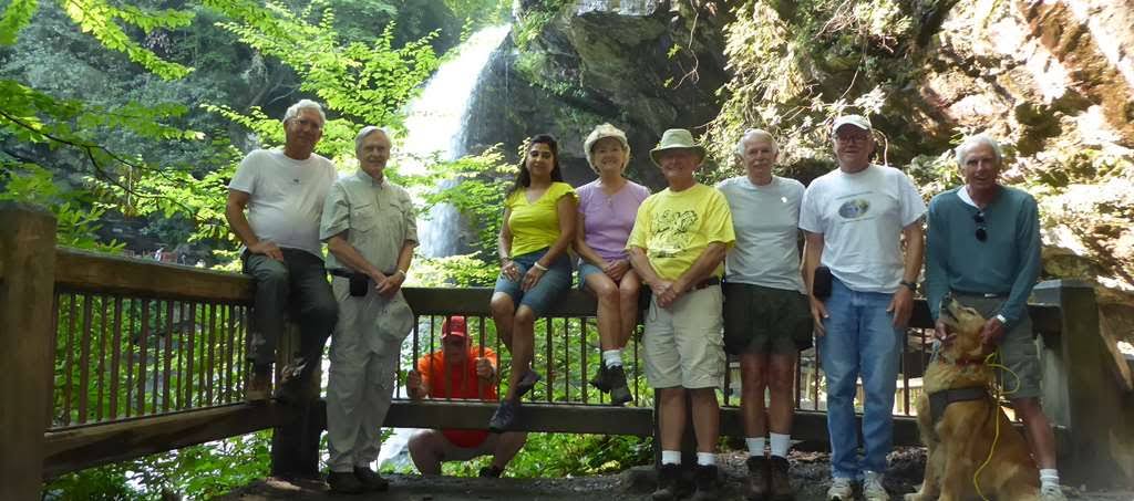 The OFHC gang for today's hike. (l-r)Bill Hunt, Dick Metzgar, Ray Clark, Trushna Nadig, Beth McDonald, Joe Collins, Ron Myers, Tony Presley and Mike Jones with "Barney". SEE VIDEO FROM TODAY'S HIKE BELOW!