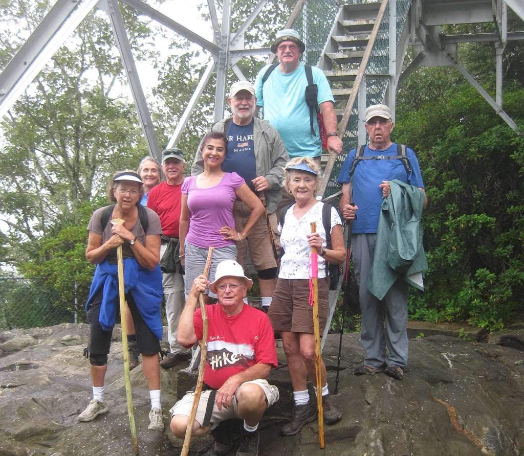 The OFHC gang for today's hike. (l-r) Mary Camp, Terre Pratt, Vic Robson, Trushna Nadig, Joe Collins, Bob Magee, Ray Clark, Beth McDonald and Tim Hale.
